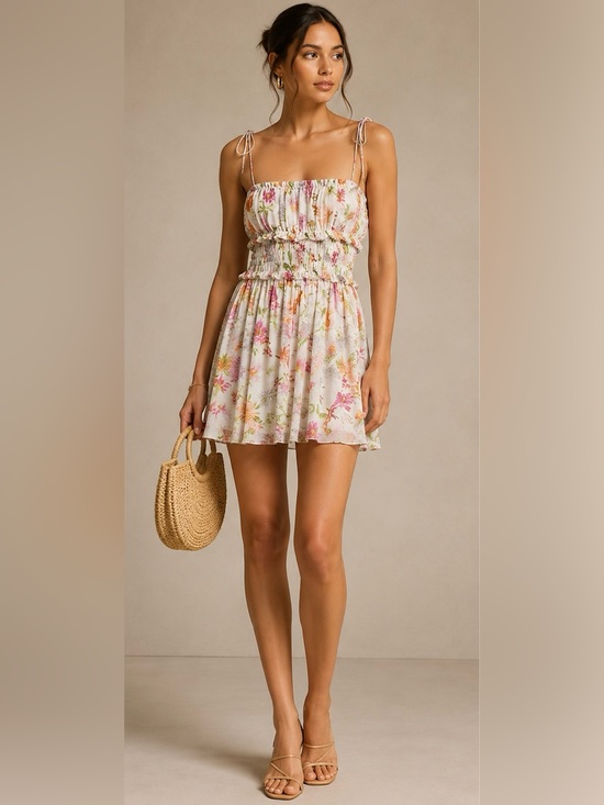 En Saison Dresses & Skirts - EN SAISON Floral Smocked Mini Dress Size Medium